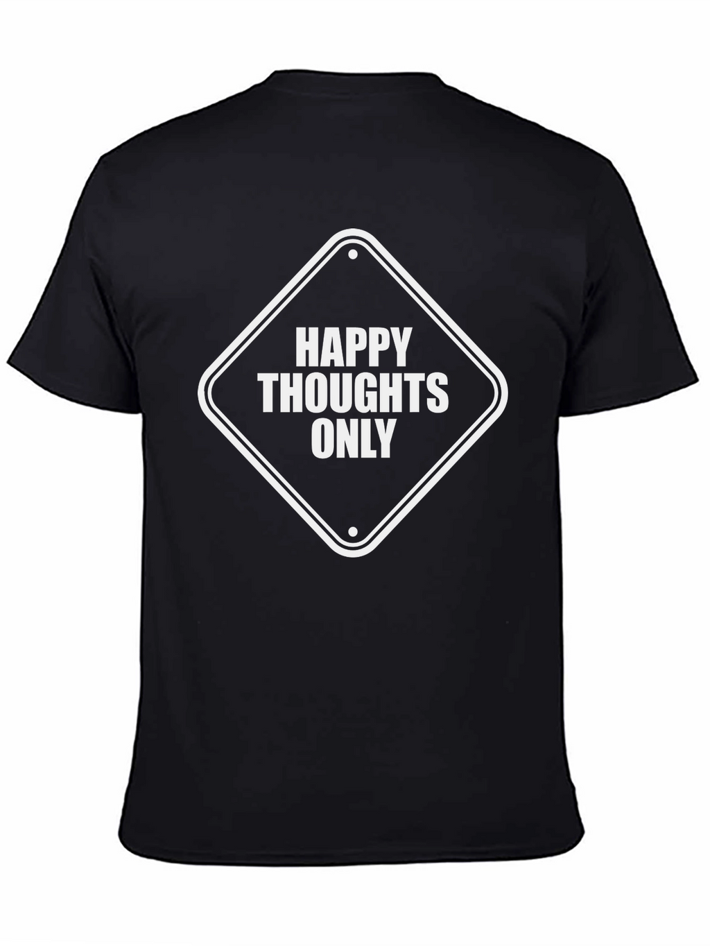 Happy Thoughts Only Graphic Tee - Unisex Black T-Shirt