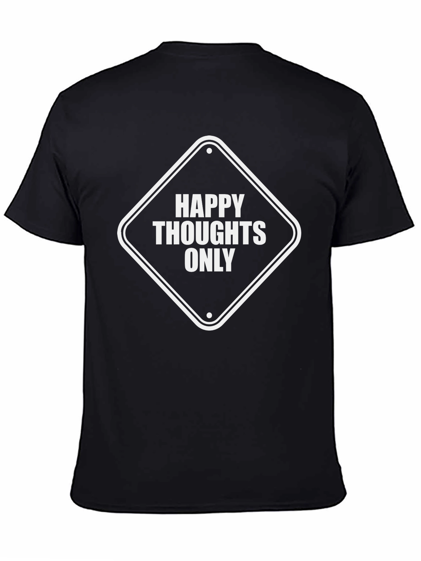 Happy Thoughts Only Graphic Tee - Unisex Black T-Shirt