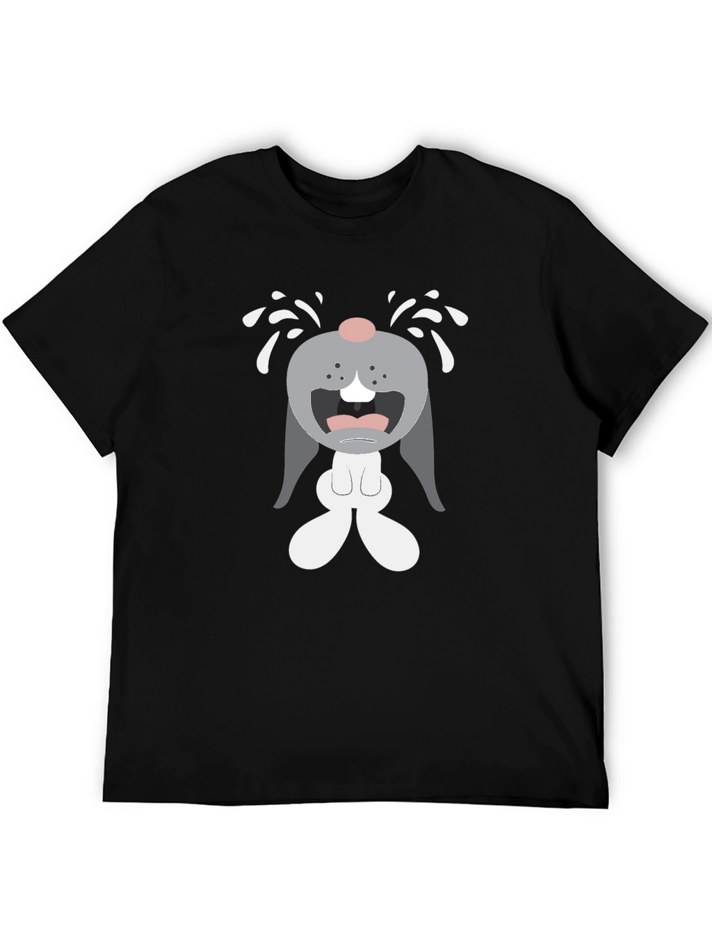 Crying Cartoon Bunny Graphic T-Shirt