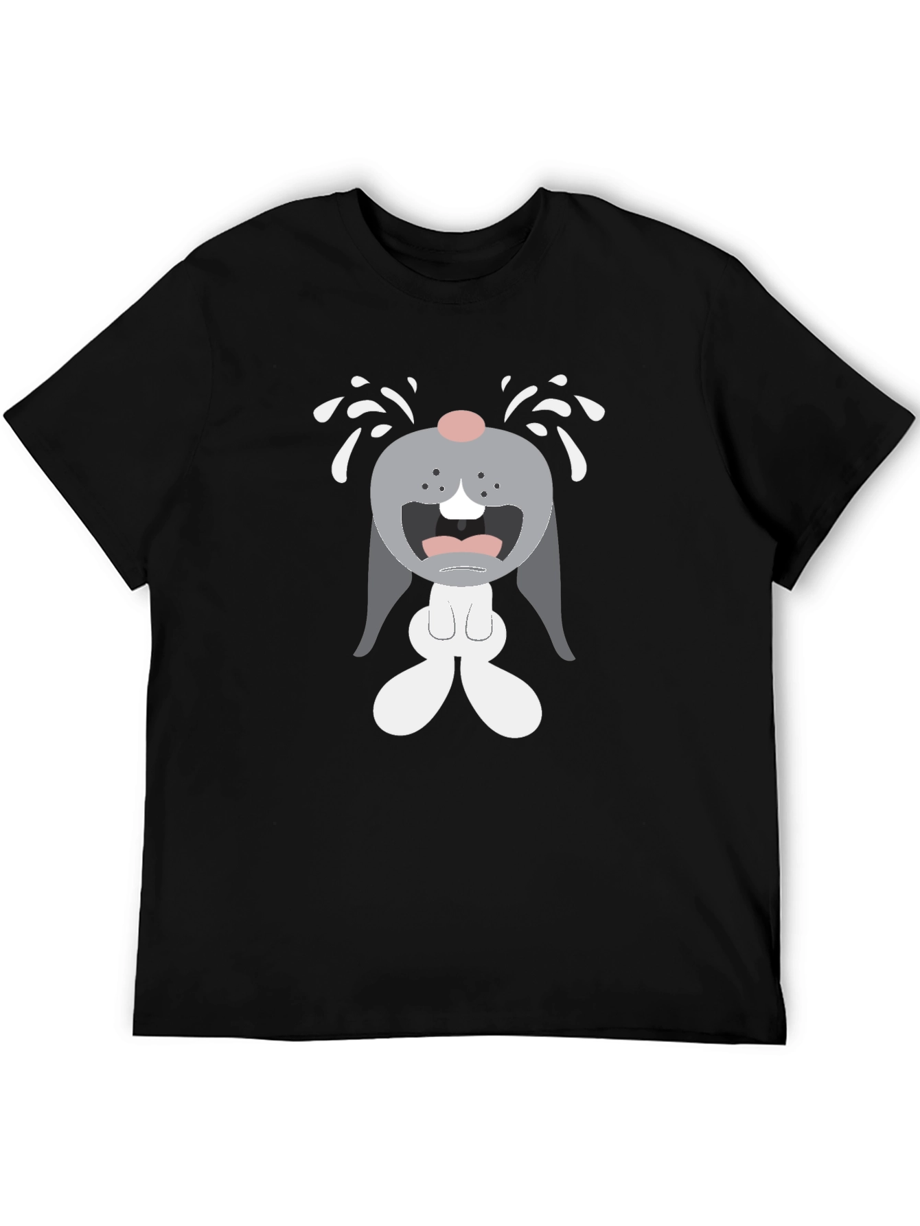 Crying Cartoon Bunny Graphic T-Shirt