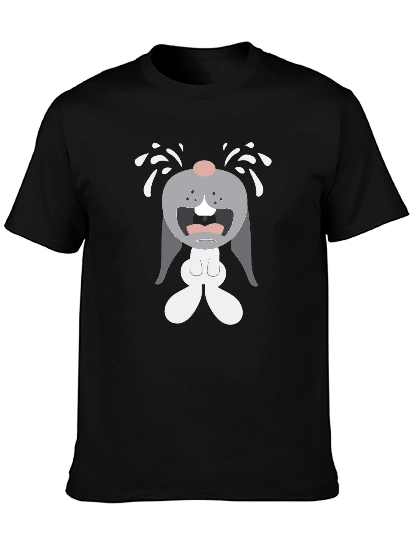 Crying Cartoon Bunny Graphic T-Shirt