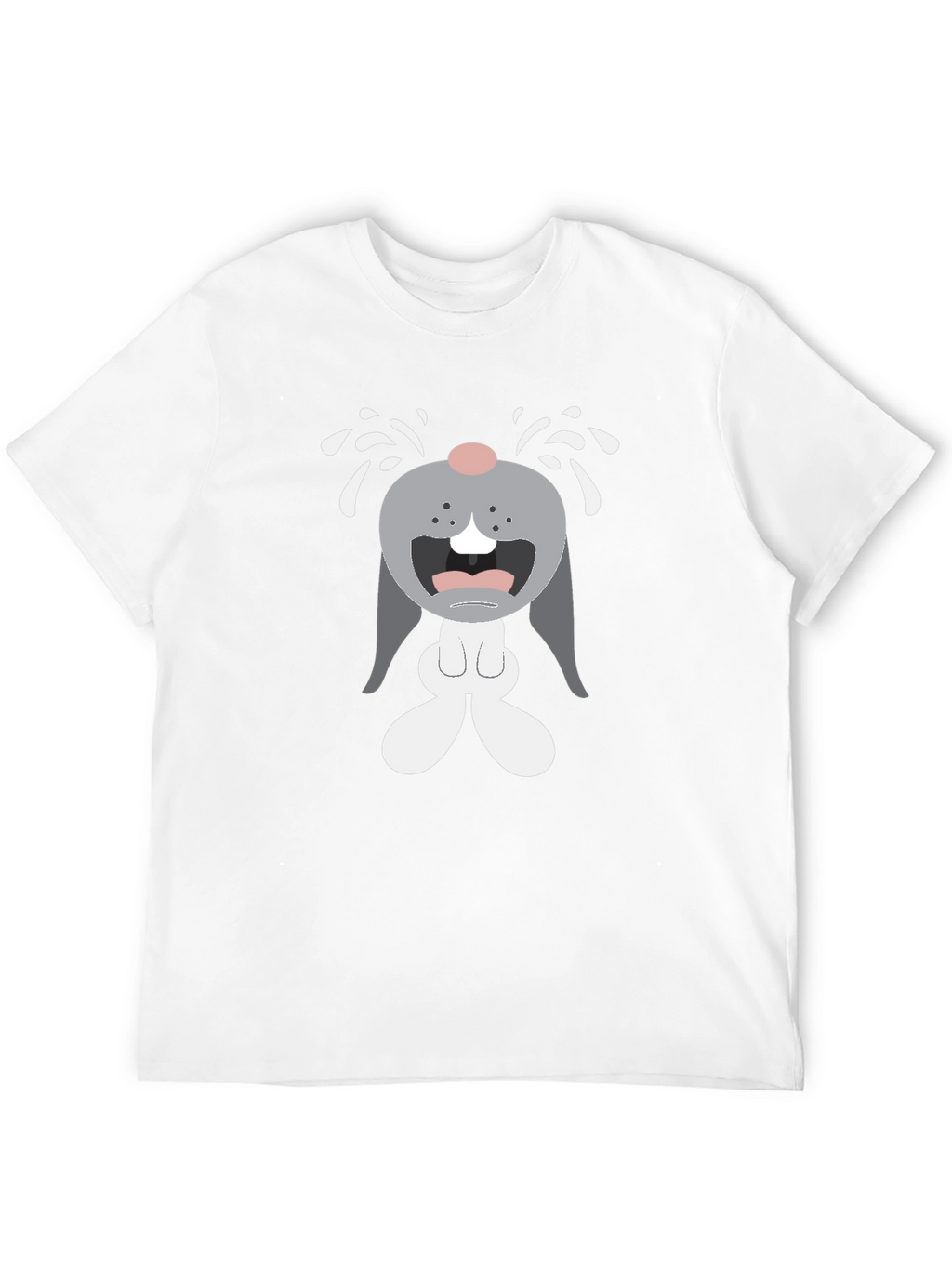 Crying Cartoon Bunny Graphic T-Shirt