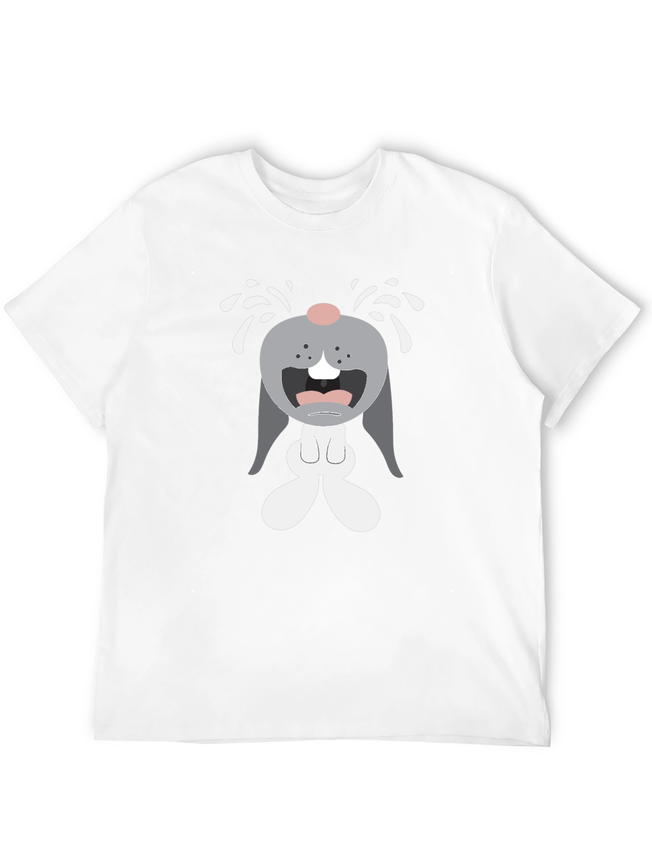 Crying Cartoon Bunny Graphic T-Shirt