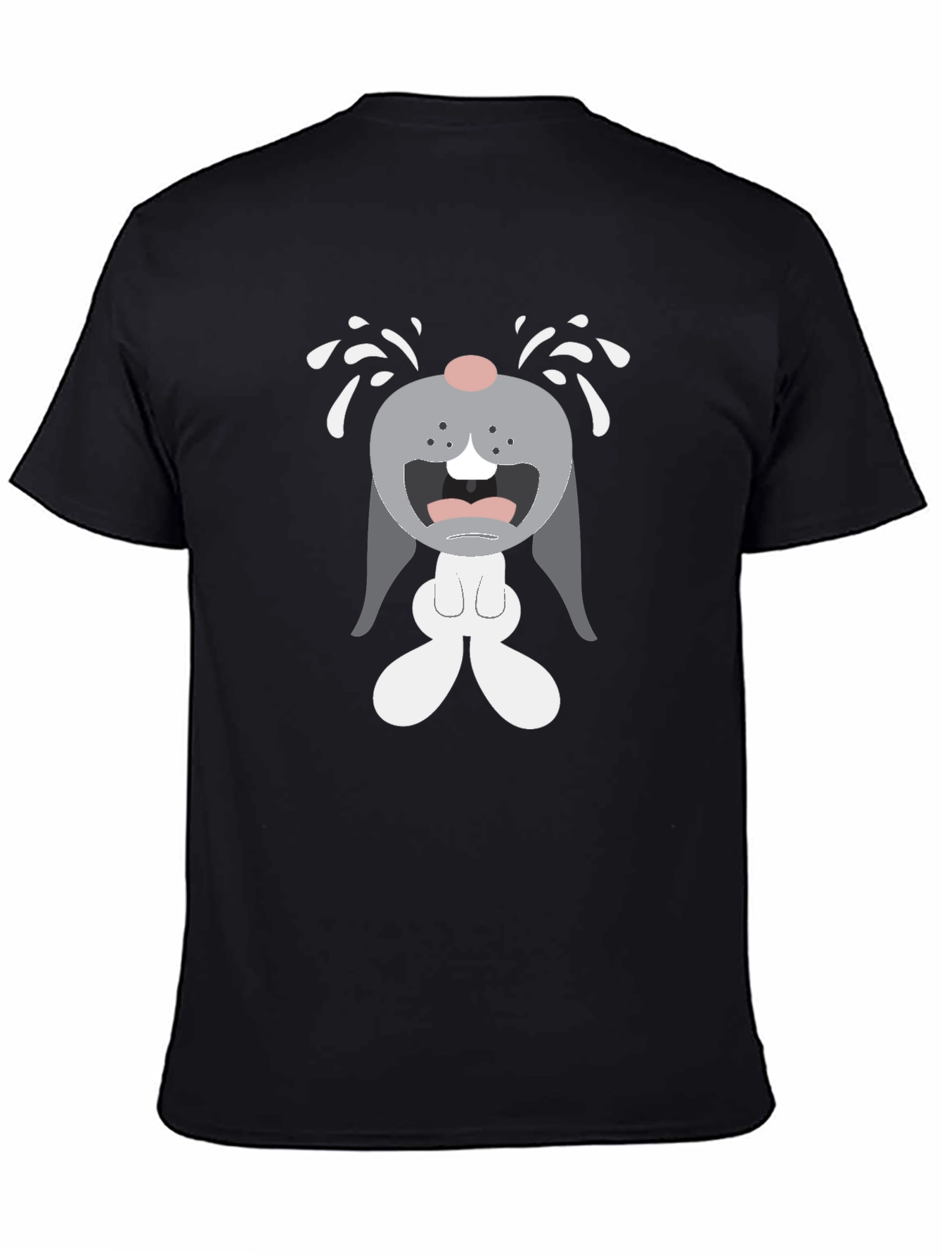 Crying Cartoon Bunny Graphic T-Shirt