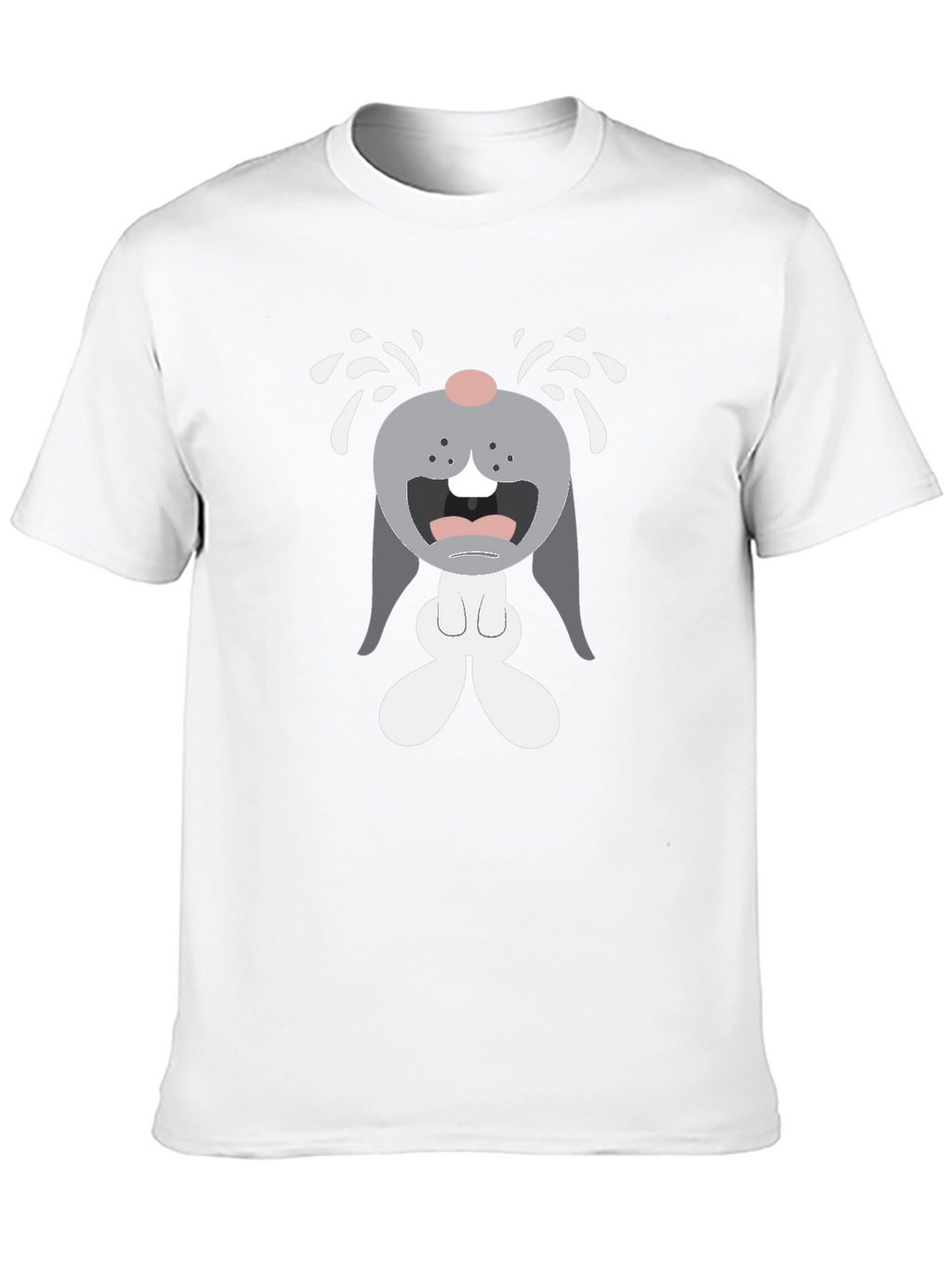 Crying Cartoon Bunny Graphic T-Shirt