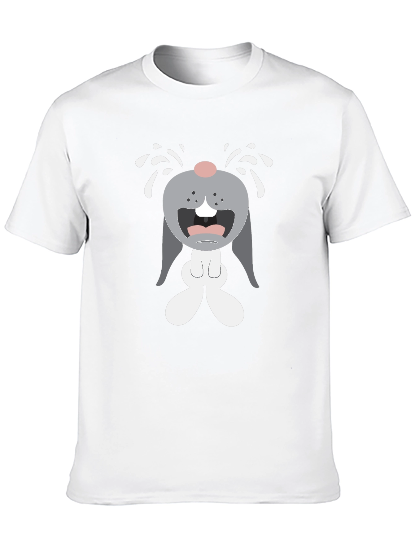 Crying Cartoon Bunny Graphic T-Shirt