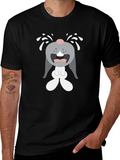 Crying Cartoon Bunny Graphic T-Shirt