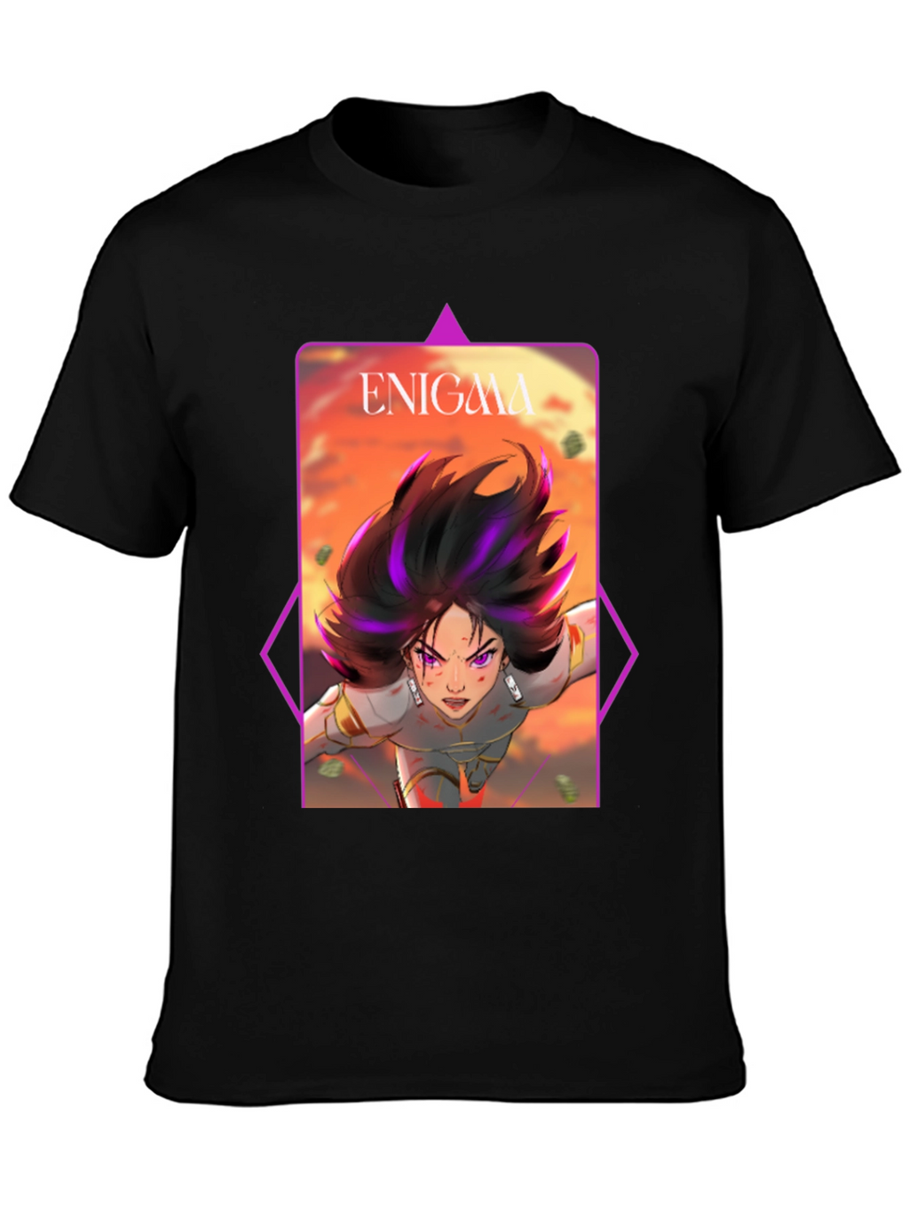 Enigma Graphic T-Shirt - Black Anime Tee