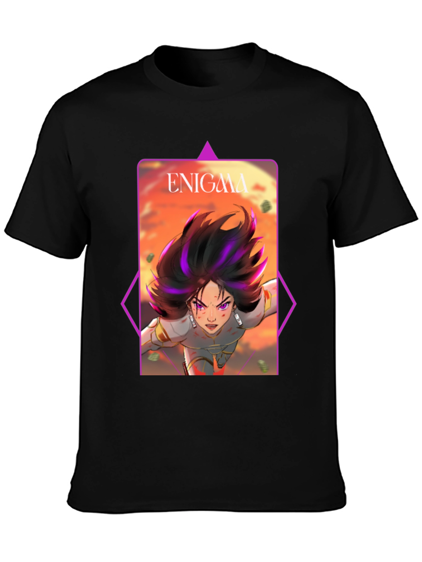 Enigma Graphic T-Shirt - Black Anime Tee