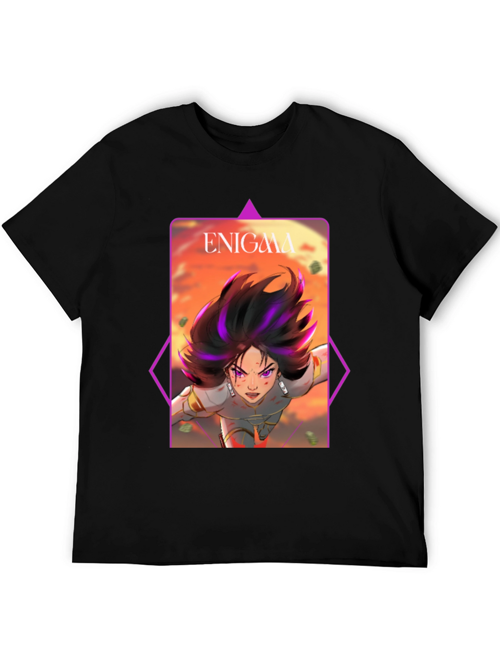 Enigma Graphic T-Shirt - Black Anime Tee