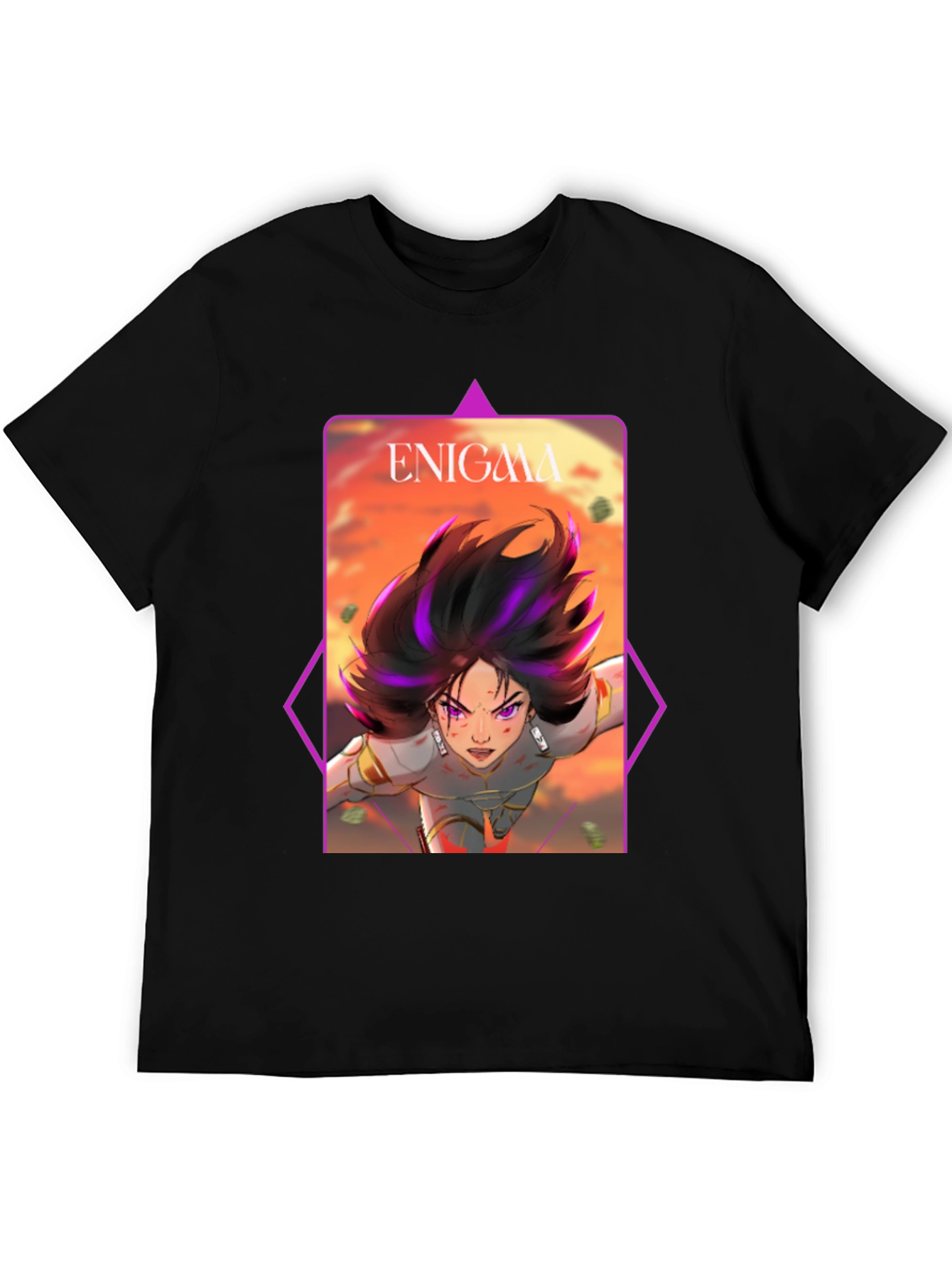 Enigma Graphic T-Shirt - Black Anime Tee