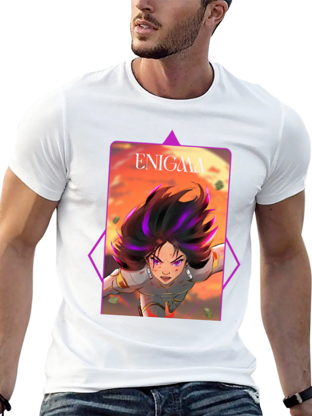Enigma Graphic T-Shirt - Black Anime Tee