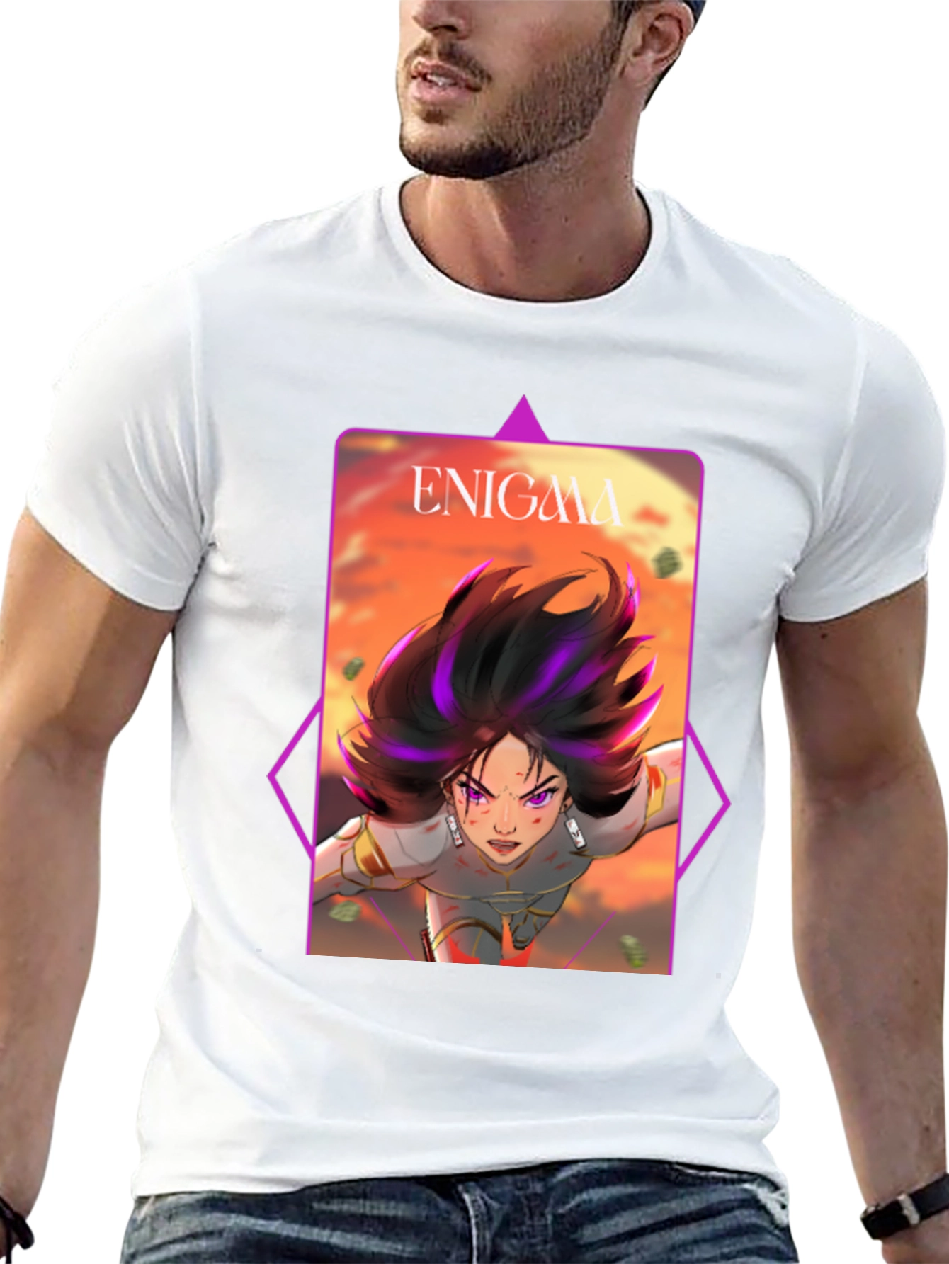 Enigma Graphic T-Shirt - Black Anime Tee