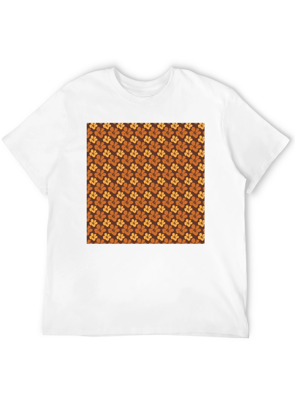 Retro Floral Pattern Black T-Shirt