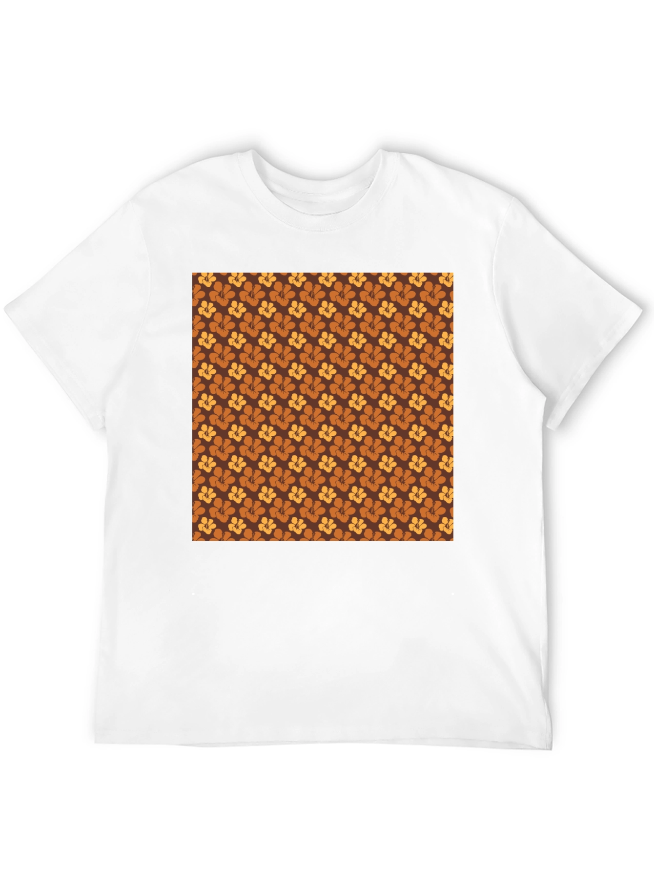 Retro Floral Pattern Black T-Shirt