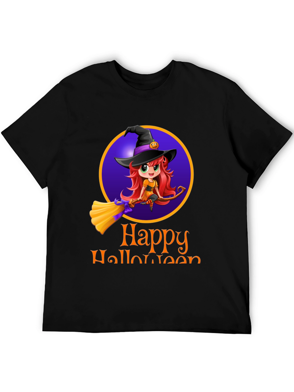 Happy Halloween Witch T-Shirt - Mens Black Tee