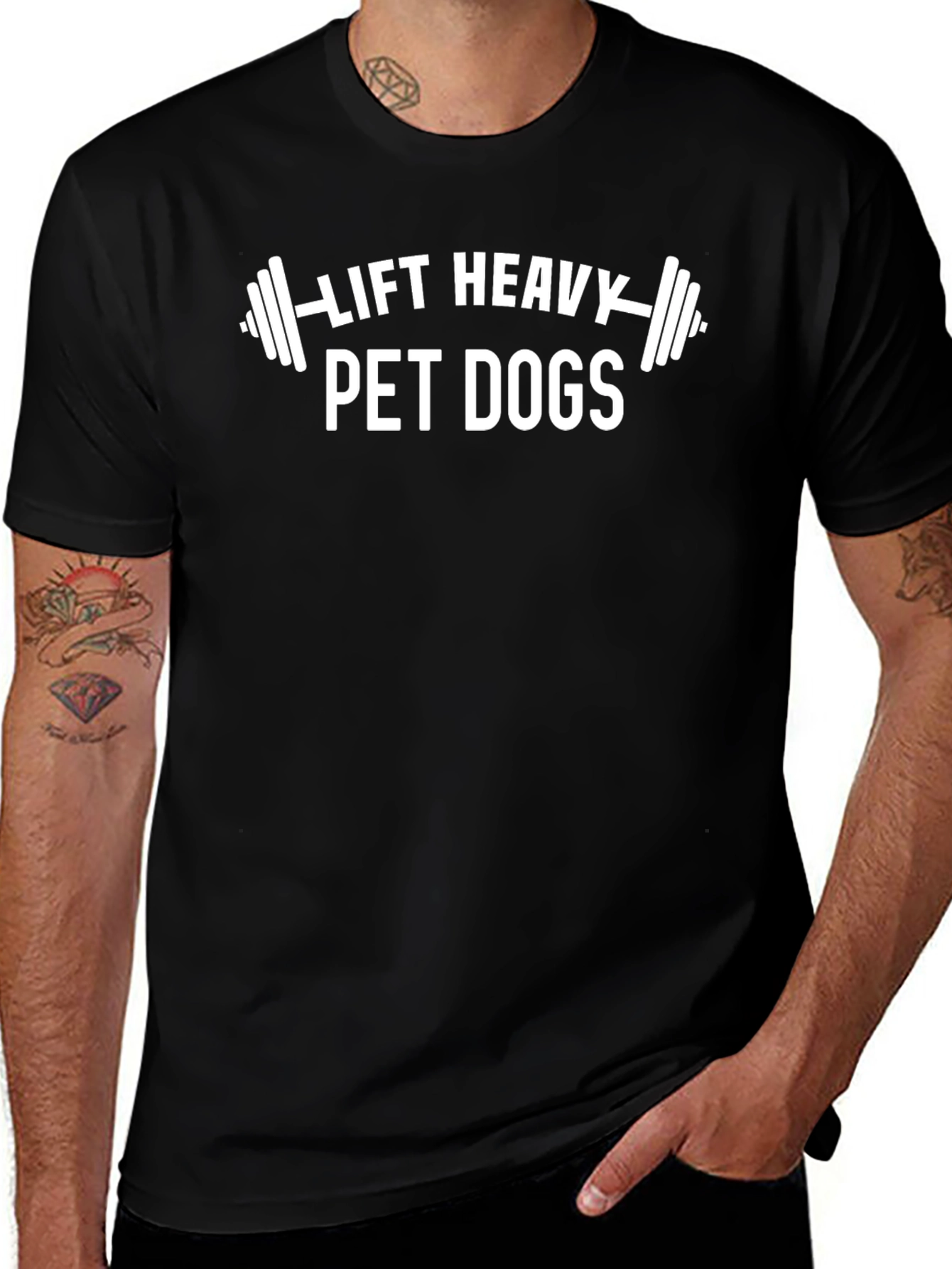 Lift Heavy Pet Dogs Black T-Shirt