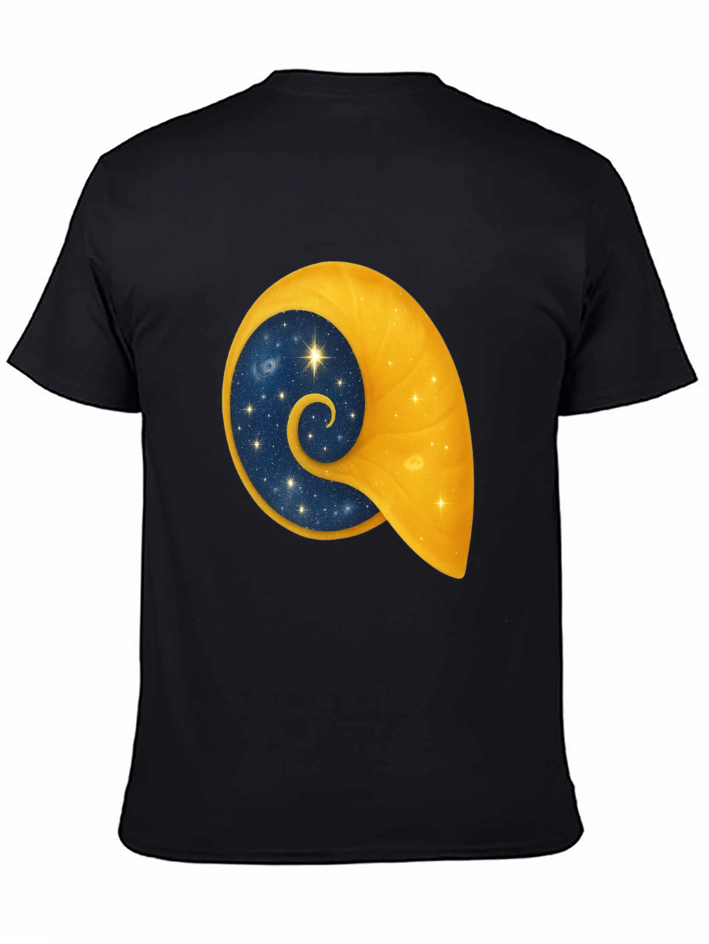 Celestial Shell Graphic Tee - Black Cotton