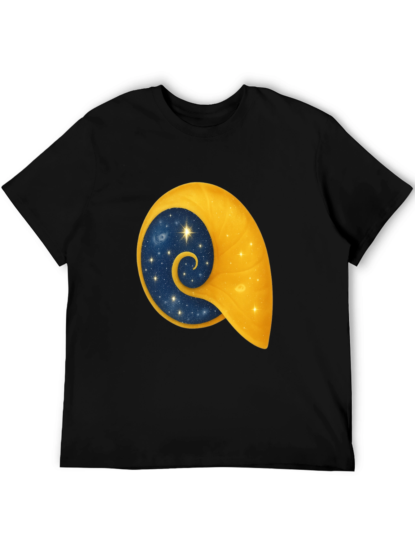 Celestial Shell Graphic Tee - Black Cotton