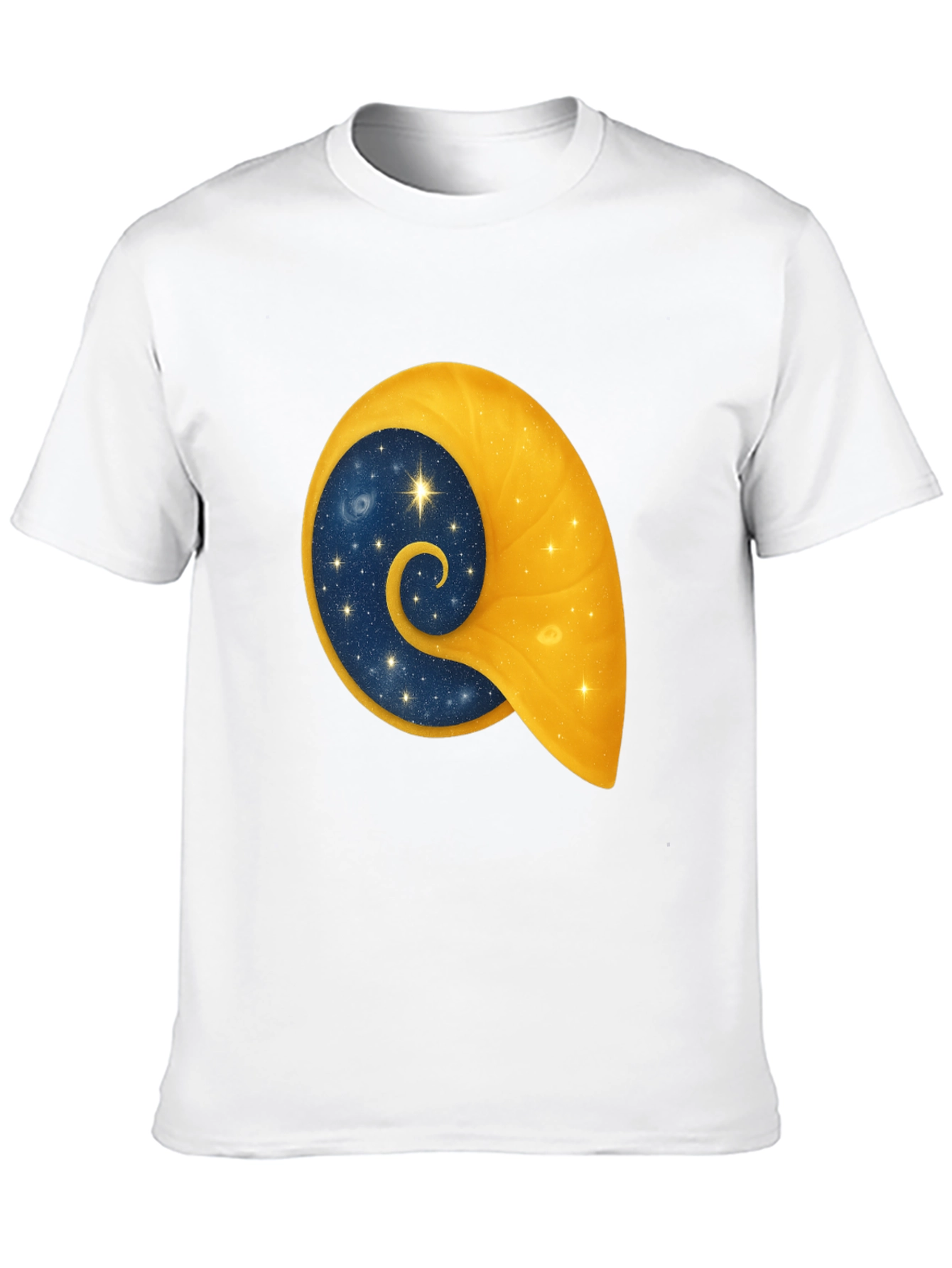 Celestial Shell Graphic Tee - Black Cotton