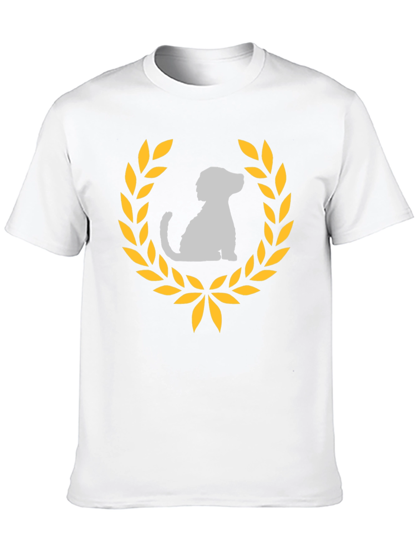 Dog Laurel Graphic Tee - Black Cotton T-Shirt