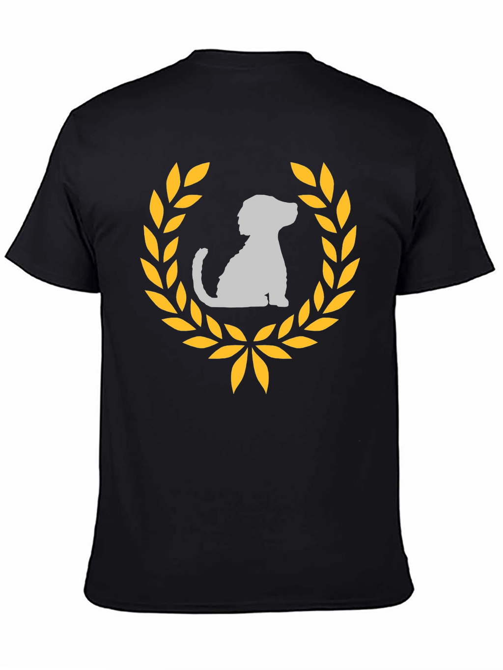 Dog Laurel Graphic Tee - Black Cotton T-Shirt