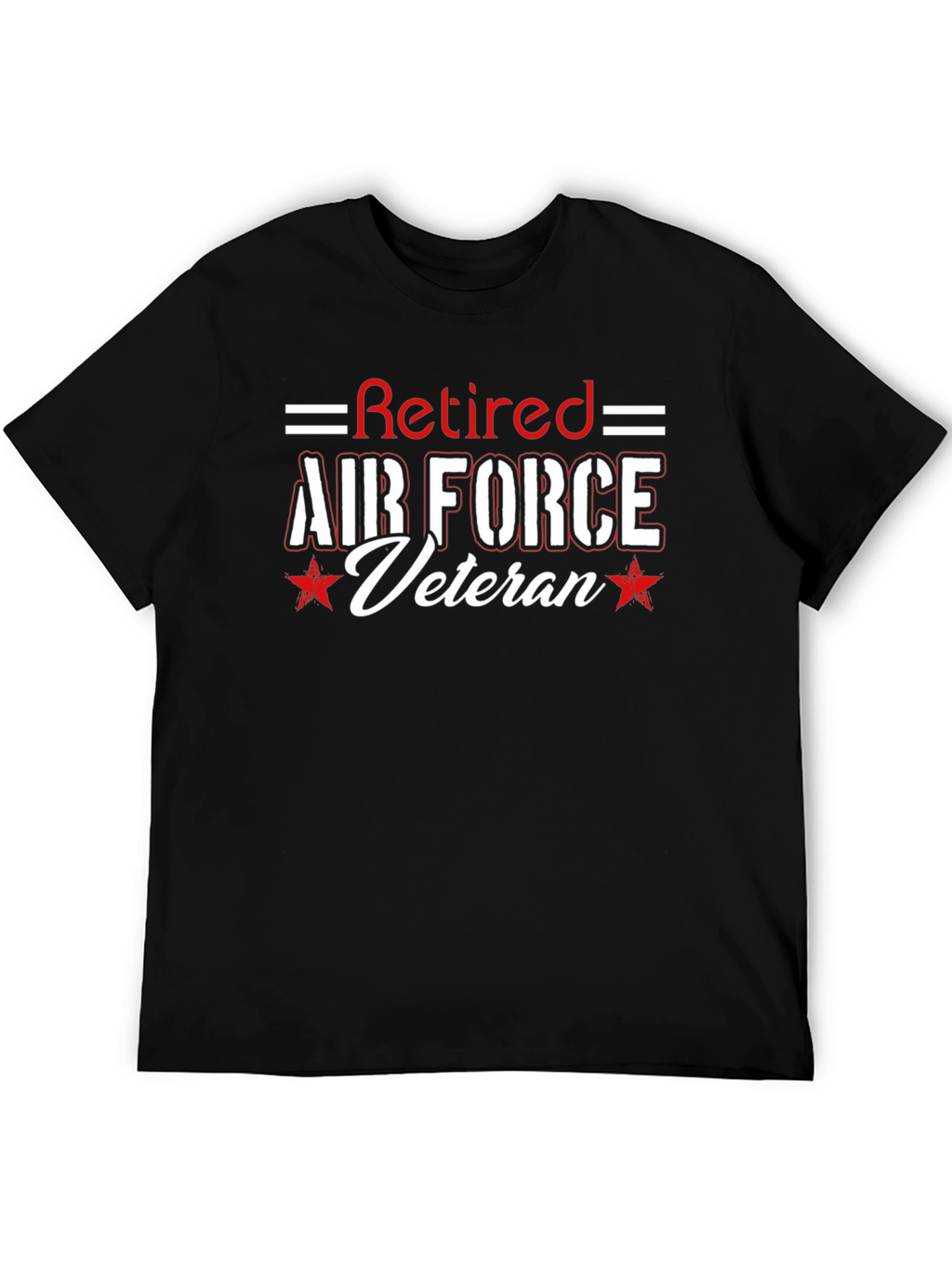 Retired Air Force Veteran Black T-Shirt