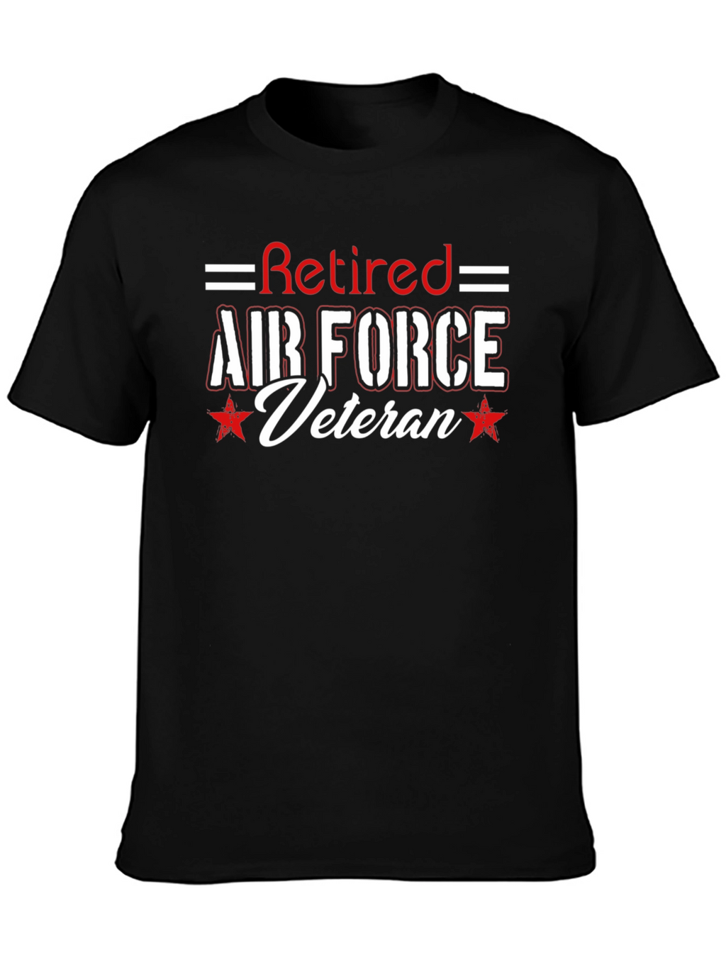 Retired Air Force Veteran Black T-Shirt