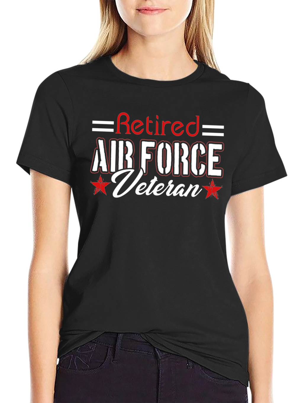 Retired Air Force Veteran Black T-Shirt