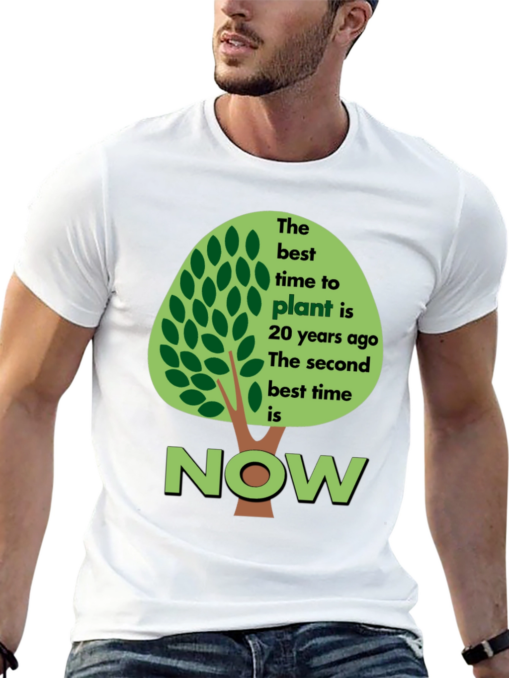 Plant a Tree Now T-Shirt - Eco-Friendly Design