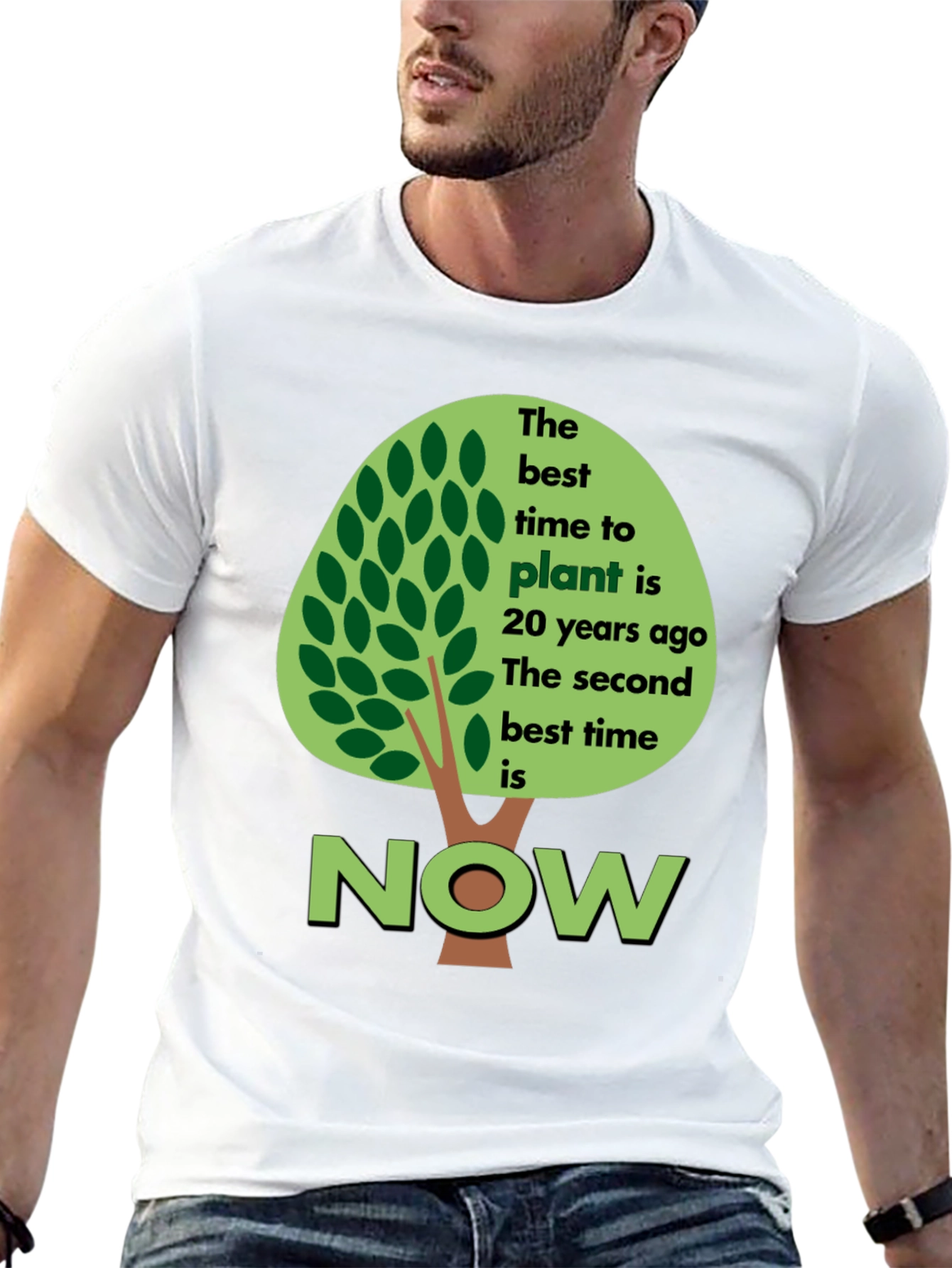 Plant a Tree Now T-Shirt - Eco-Friendly Design
