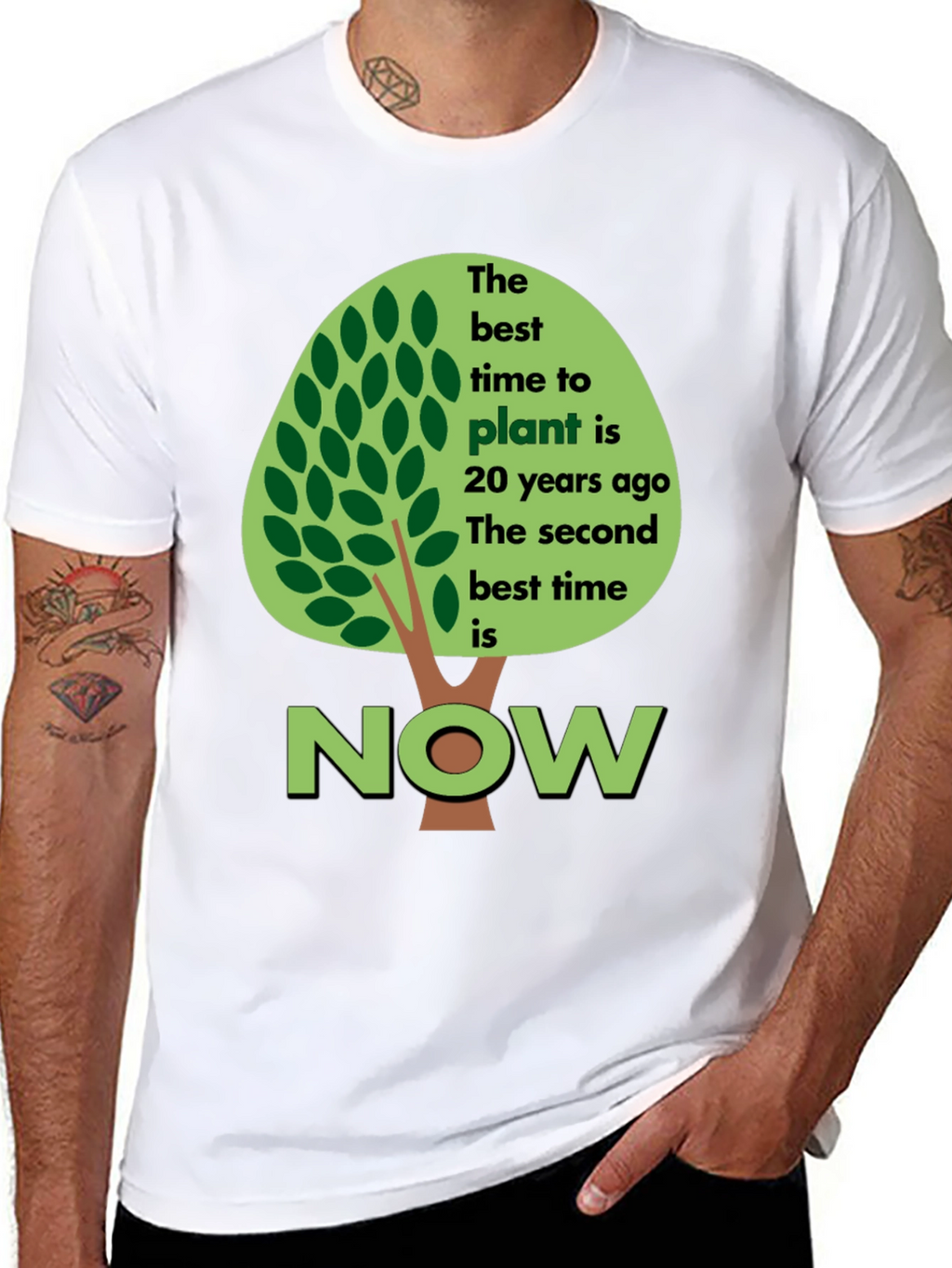 Plant a Tree Now T-Shirt - Eco-Friendly Design