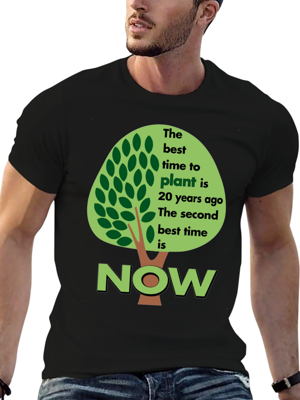 Plant a Tree Now T-Shirt - Eco-Friendly Design