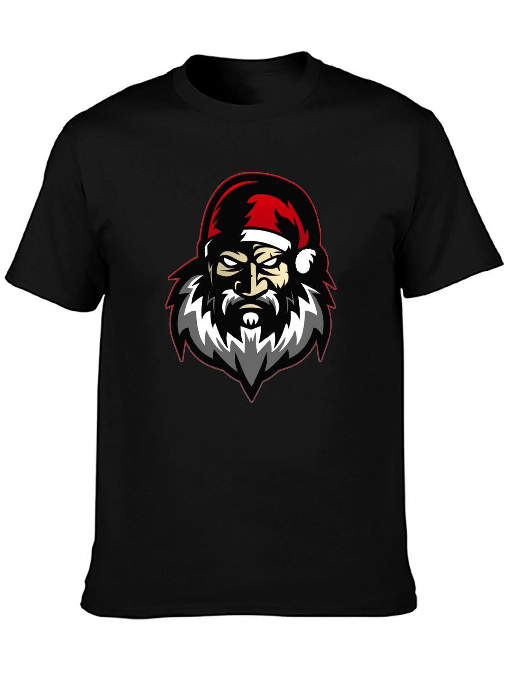 Grumpy Santa Claus Graphic T-Shirt - Black