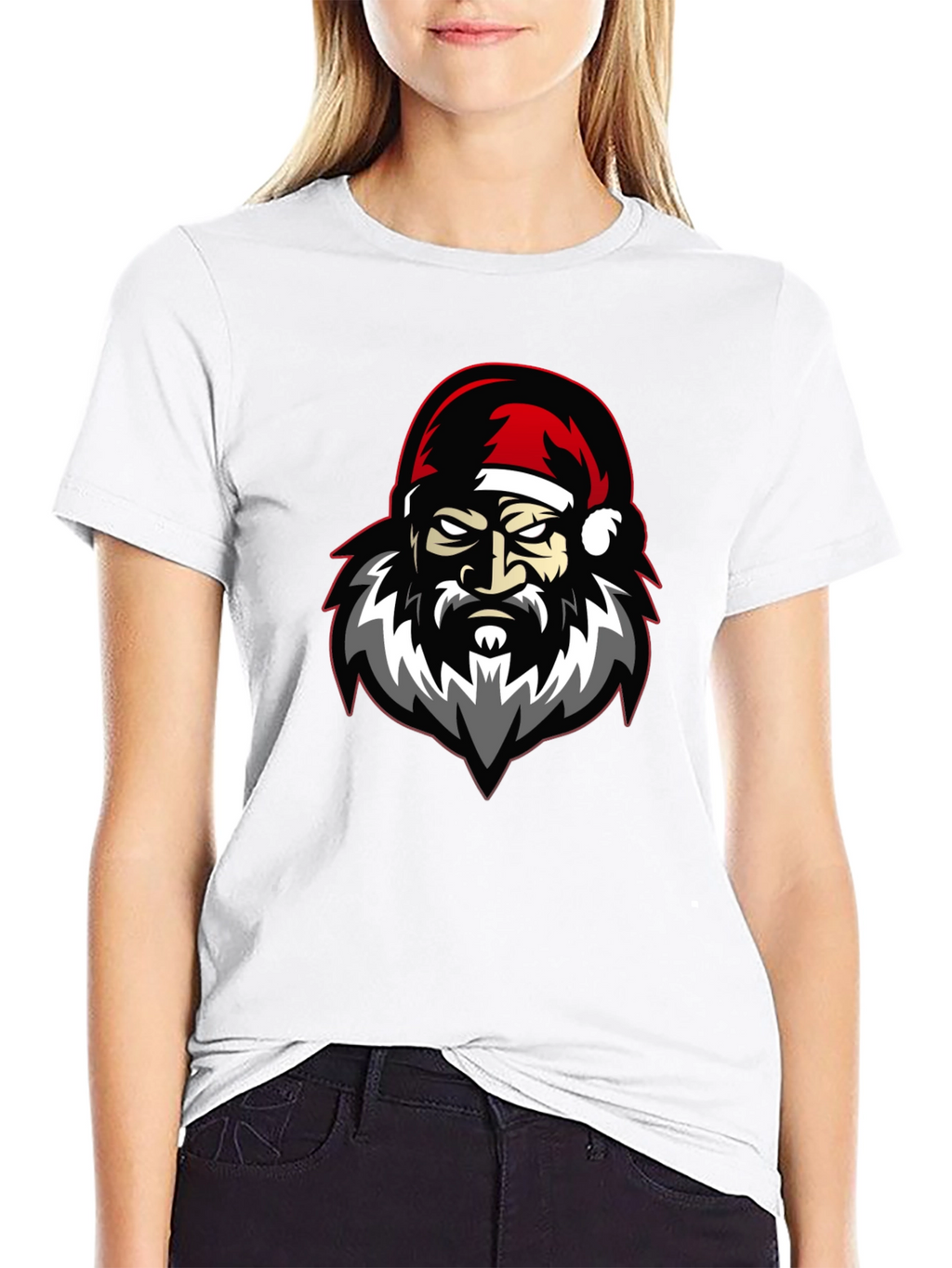 Grumpy Santa Claus Graphic T-Shirt - Black