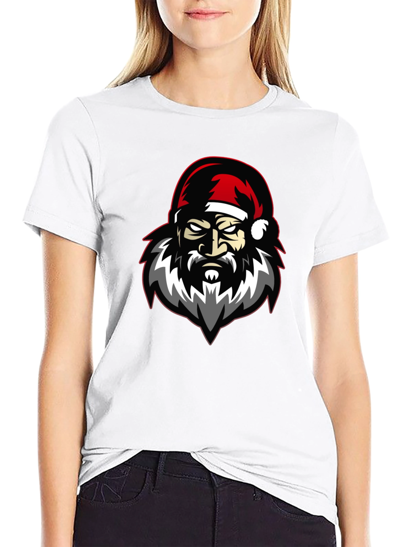 Grumpy Santa Claus Graphic T-Shirt - Black