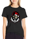 Grumpy Santa Claus Graphic T-Shirt - Black