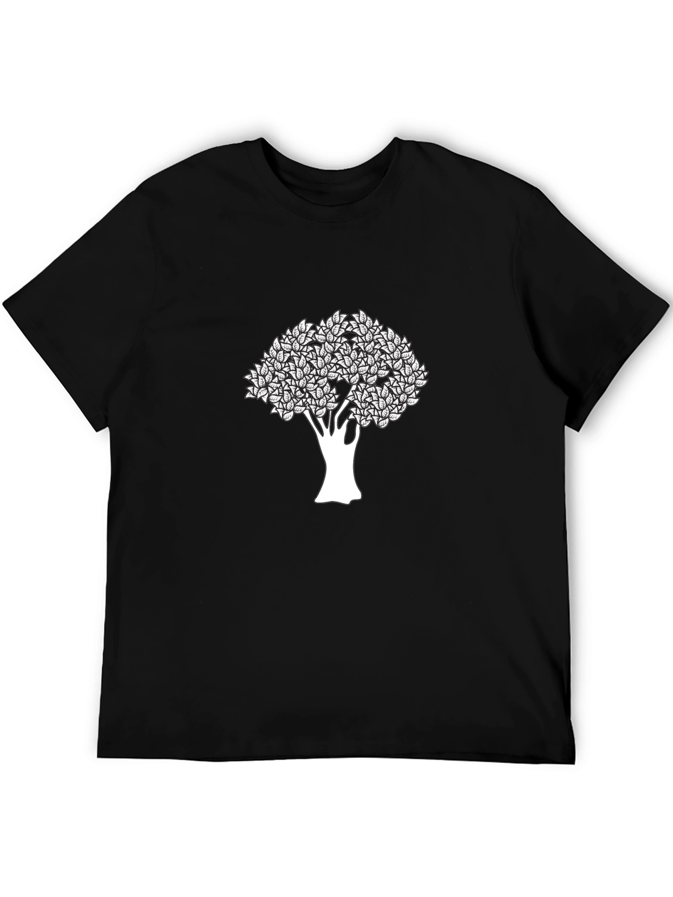 Modern Tree Graphic Black T-Shirt