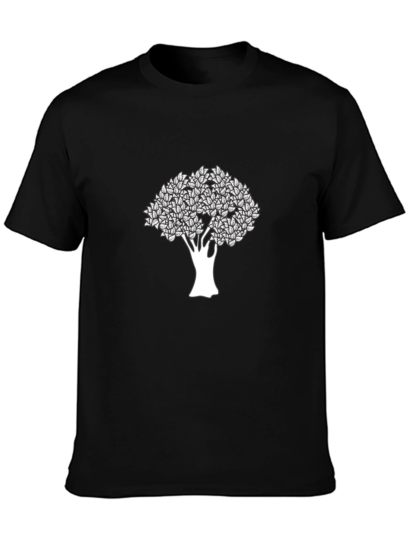 Modern Tree Graphic Black T-Shirt