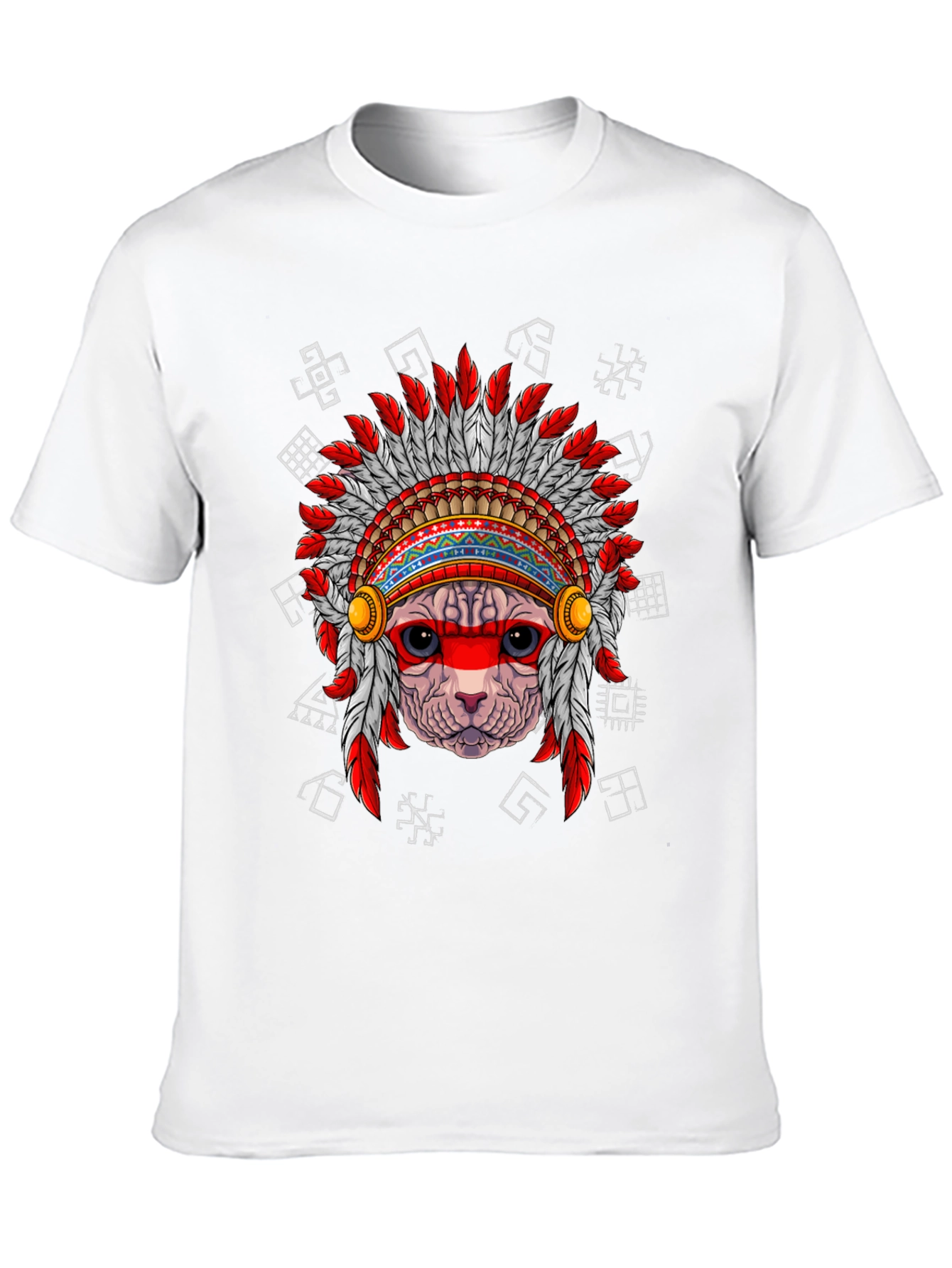 Native American Cat T-Shirt Unique Graphic Tee