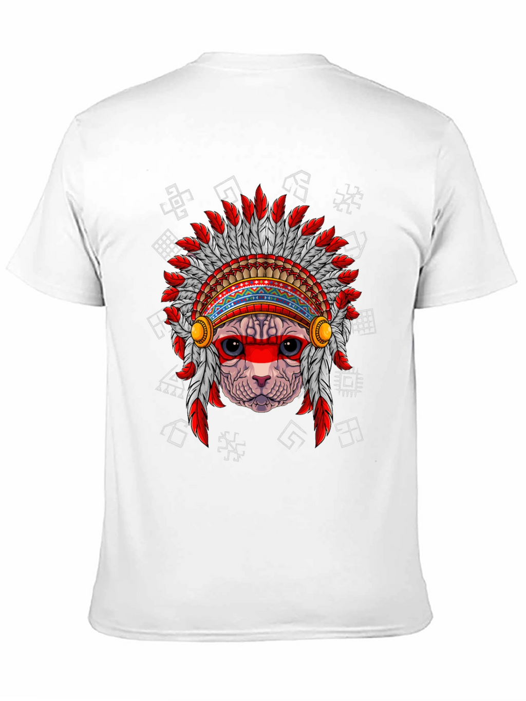 Native American Cat T-Shirt Unique Graphic Tee