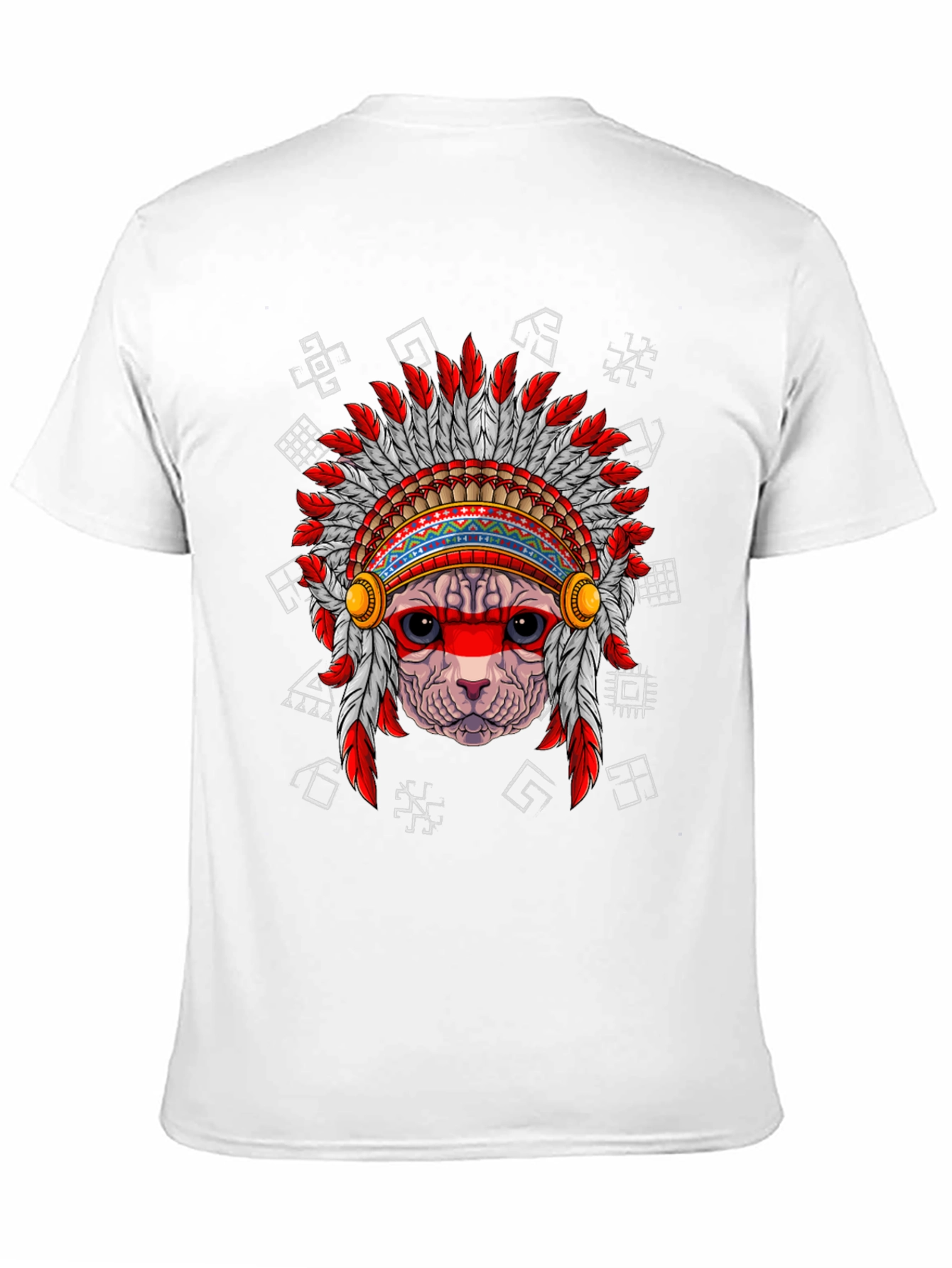 Native American Cat T-Shirt Unique Graphic Tee