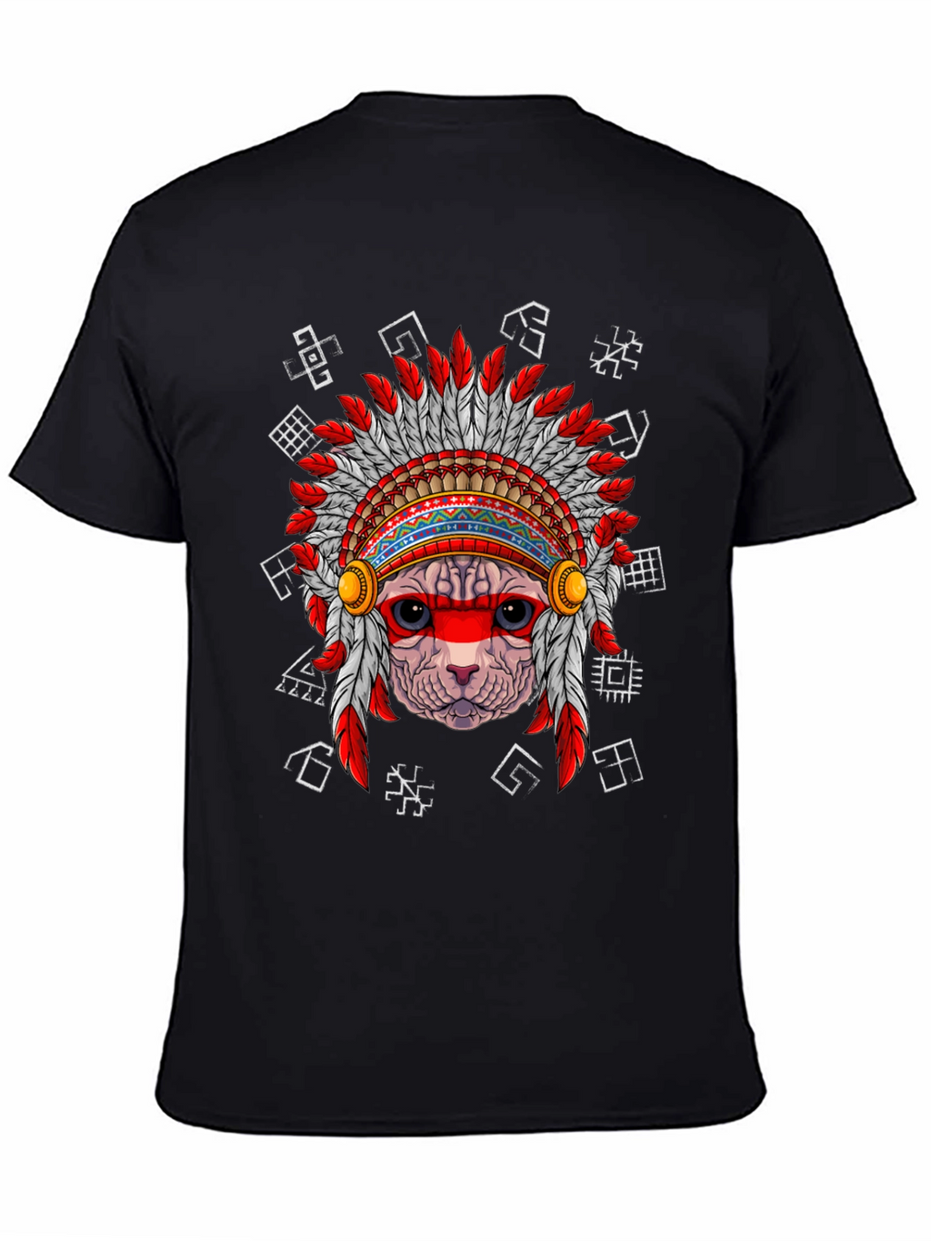 Native American Cat T-Shirt Unique Graphic Tee
