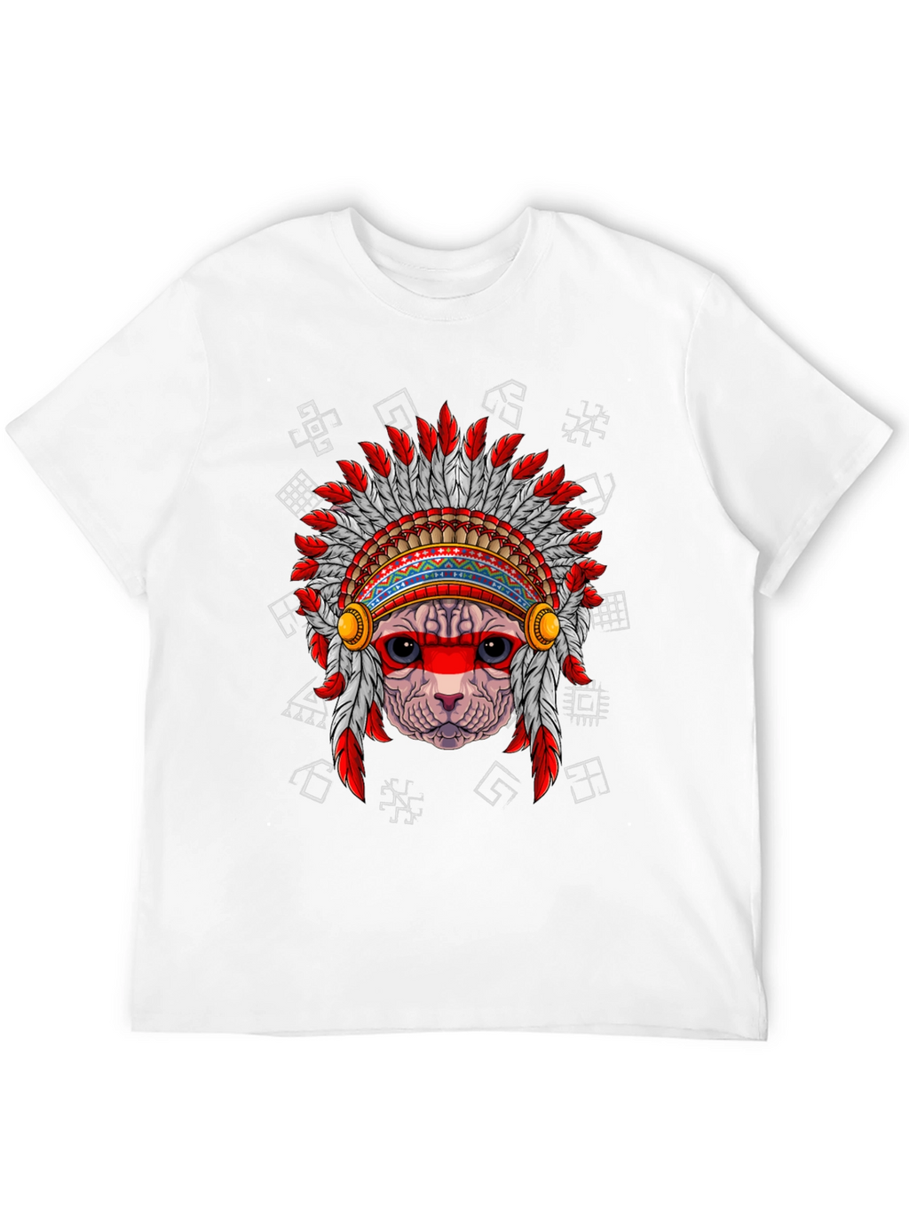 Native American Cat T-Shirt Unique Graphic Tee
