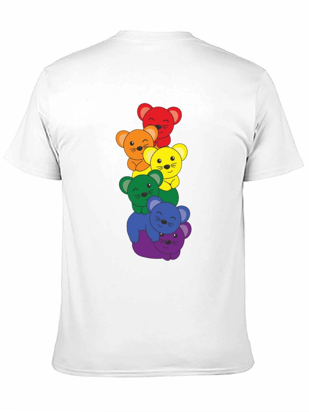 Rainbow Bear Stack Black T-Shirt