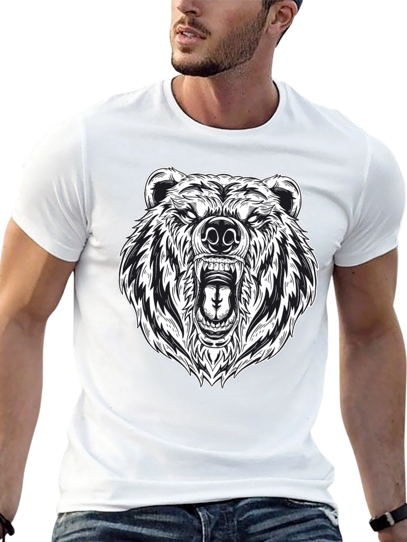 Grizzly Bear Graphic Tee - Black