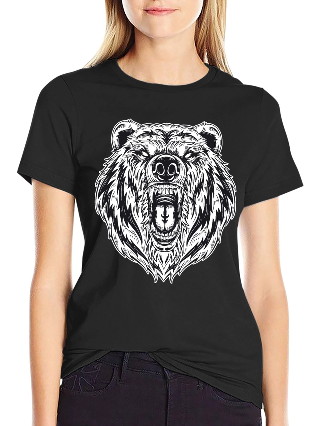 Grizzly Bear Graphic Tee - Black