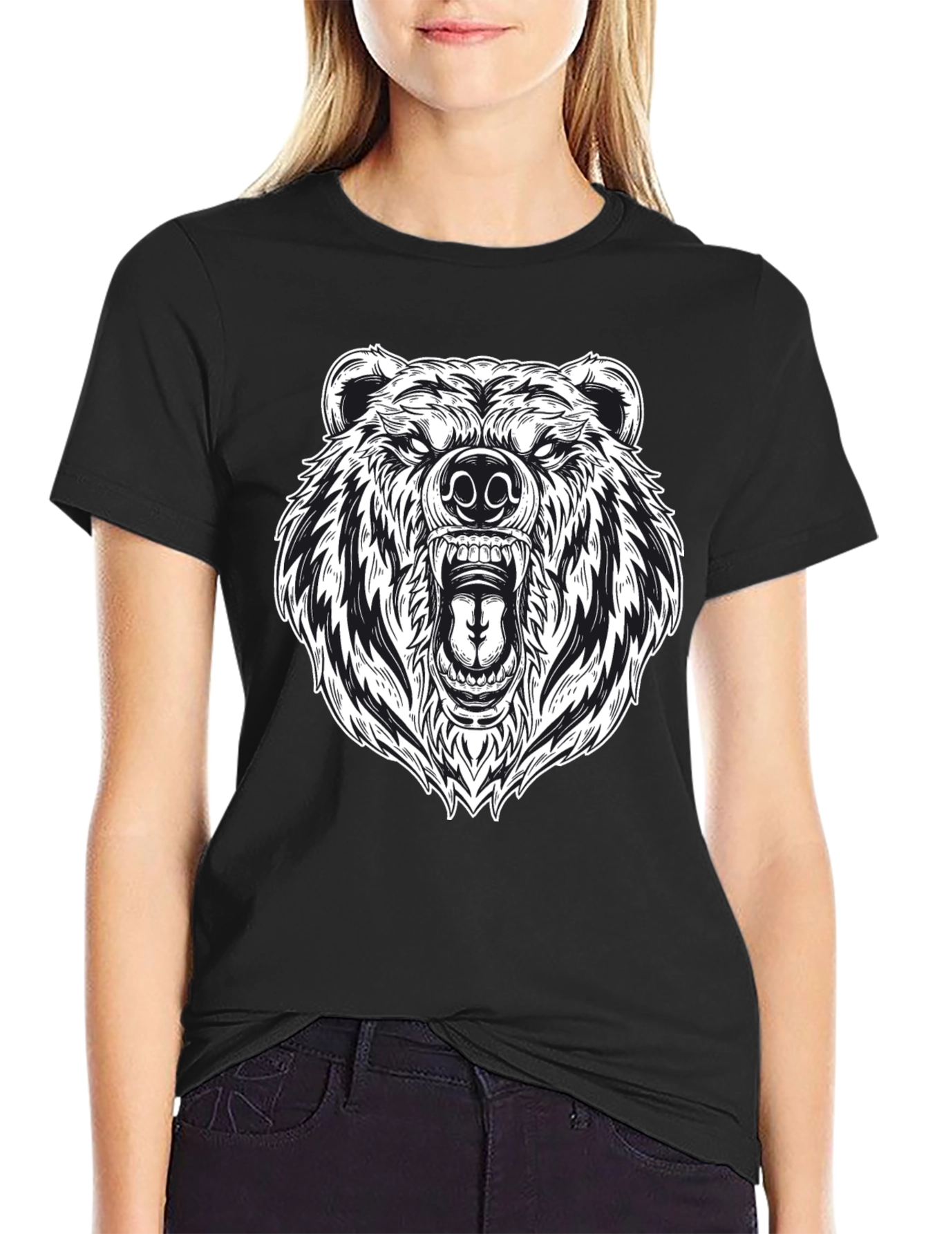 Grizzly Bear Graphic Tee - Black