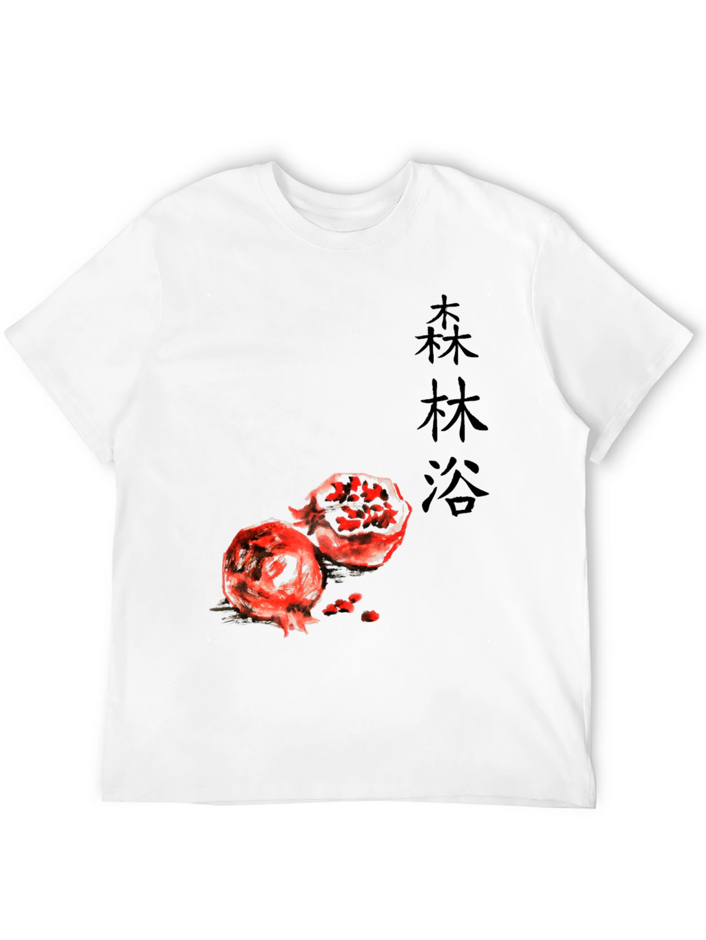 Pomegranate Graphic Print Black T-Shirt