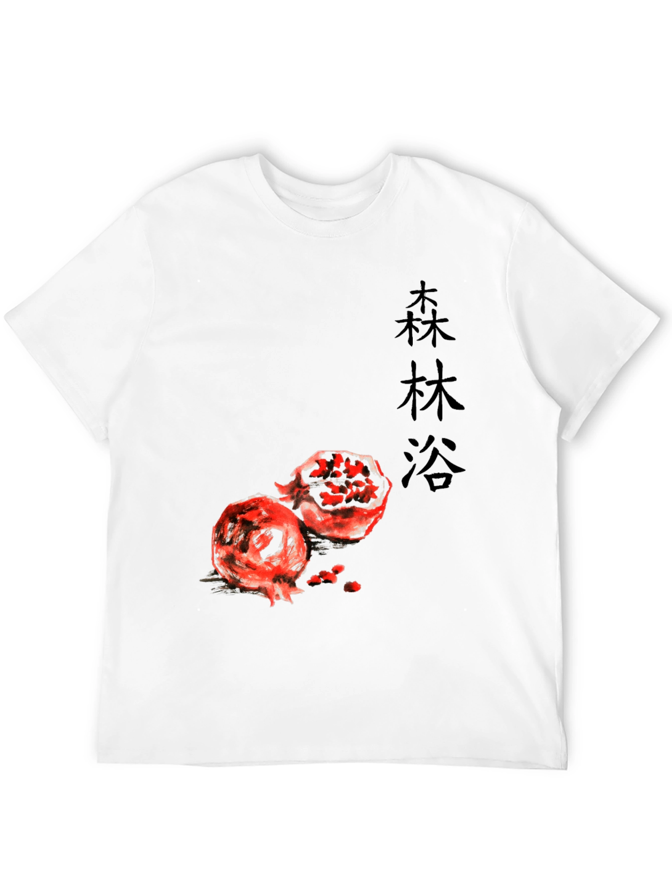 Pomegranate Graphic Print Black T-Shirt